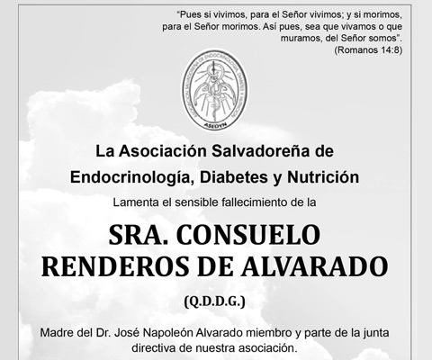 ASEDYN lamenta el fallecimiento de la madre del Dr. Napoleón Alvarado